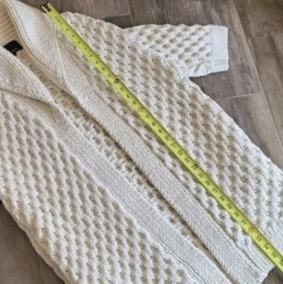 S-L Rare Kim Haller Heavy Knit Merino Wool Blend Open Front Cardigan MSRP $600 - Picture 7 of 16